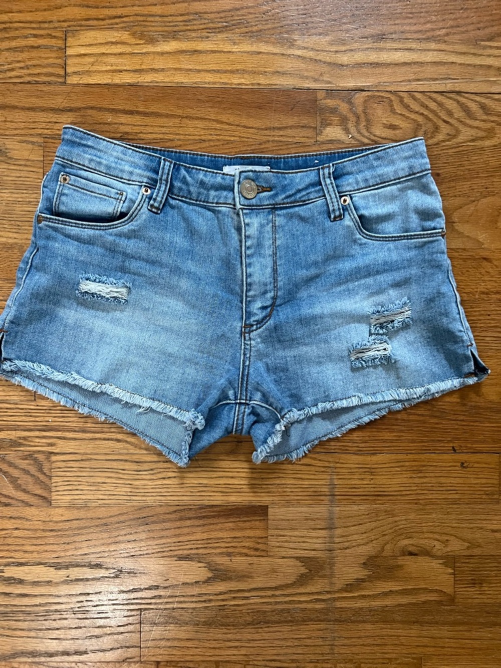 Aubrey High Rise STS Blue Light Wash Denim Shorts
